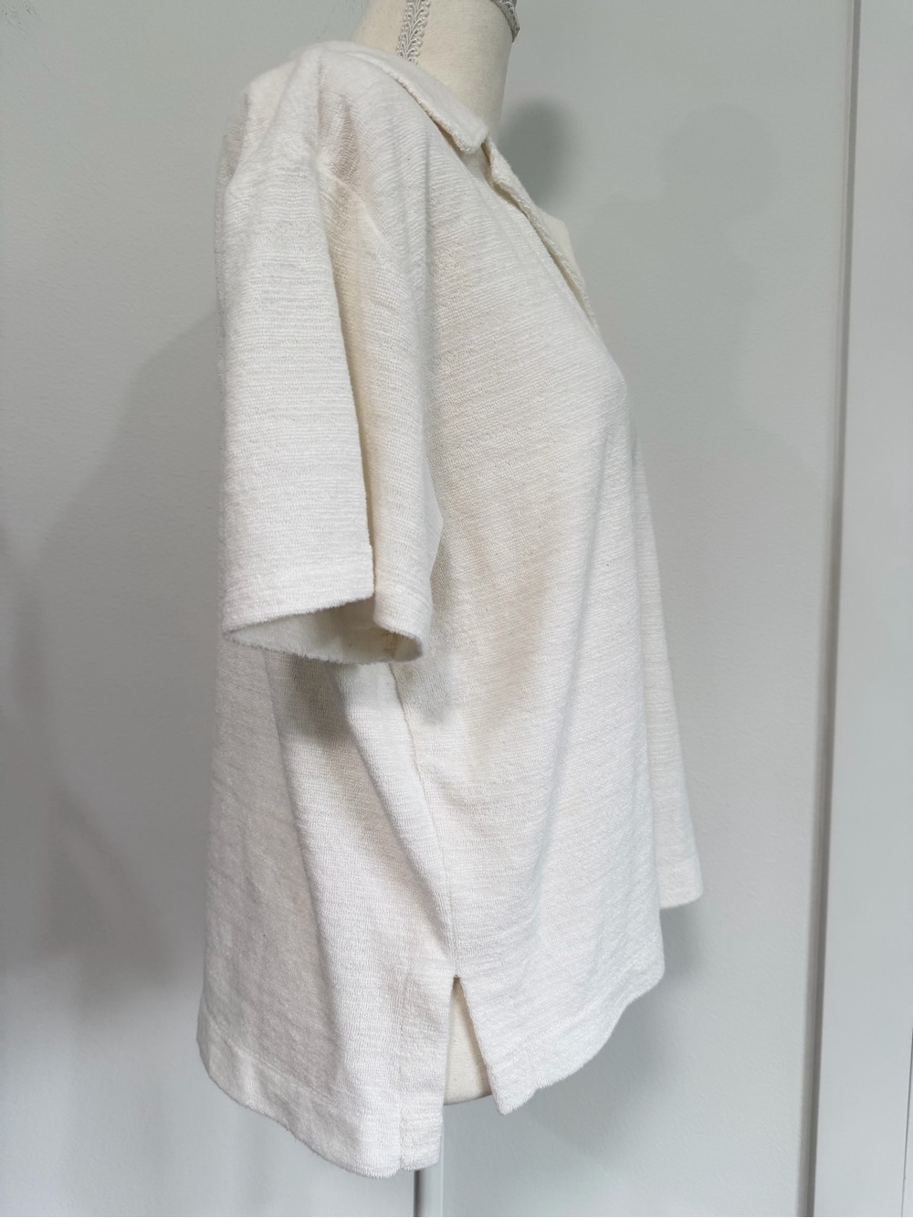 Faherty Cabana Towel Polo Coastal Resort Terry Cloth Relaxed Shirt Size S - Picture 5 of 7